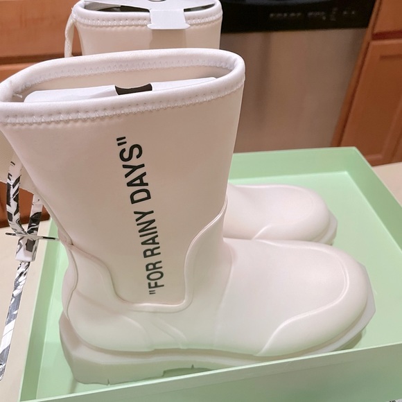 Off-White Shoes - OFF-WHITE “FOR RAINY DAYS” rubber rainboots